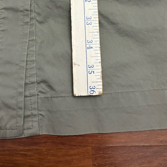 Talbots Safari Button Up Utility Shirt Dress Army Green Belted Stretch Size 6 - Picture 7 of 15